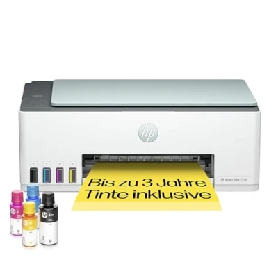 Abbildung von HP Smart Tank 5108 3 in 1 Multifunktionsdrucker (WLAN; Mobiles Drucken) Jahre Tinte inklusive, Garantie bei Registrierung, großer Tintentank, hohe Reichweite, Drucken hoher Qualität