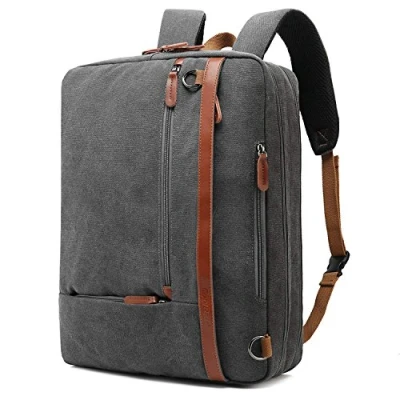 Abbildung von CoolBELL umwandelbar Aktentasche Rucksack Messenger Bag 17,3 Zoll Laptoptasche Herren Business Umhängetasche Mehrzweck Arbeitastasche Reisen Backpack Notebook Schultertasche(Canvas Grau)