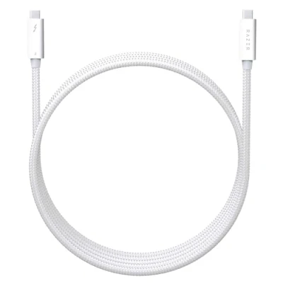 Abbildung von Razer Thunderbolt 4 Kabel Performance (40 GB/s, bis zu 8K Auflösung, 100W Aufladung, Rückwärts kompatibel mit 3) Weiß 2,0M