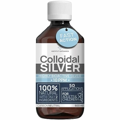 Abbildung von Kolloidales Silber 10ppm 500 ml Premium Silberwasser Stärker als 25ppm Für Mensch, Hund &amp; Katze Carbon Neutral 100% natürlich mit 2 Zutaten