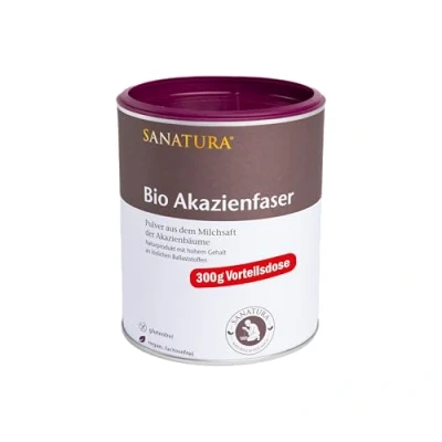 Abbildung von Sanatura Akazienfaser Pulver Bio 300 g wertvoller Ballaststofflieferant aus Akazienfasern lösliche Ballaststoffe vegan, glutenfrei und fructosefrei gut verträglich
