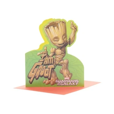 Abbildung von UK Greetings Marvel Guardians of the Galaxy Grußkarte/Geburtstagskarte für Ihn/Jungen Groot Design