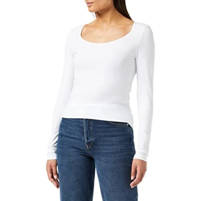 Abbildung von VERO MODA Damen VMMAXI My LS Soft UNECK NOOS 10228809, Bright White, S
