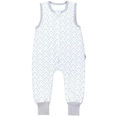 Abbildung von TupTam Baby Ganzjahresschlafsack mit Füßen 2,5 TOG OEKO TEX Unisex, Farbe: Raute Grau Weiß, Größe: 92 98