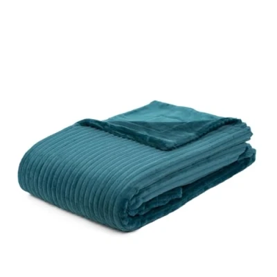 Abbildung von Gözze Kuschelweiche Wohndecke in Cord Optik, 1620g/Stück, 150 x 200 cm Petrol