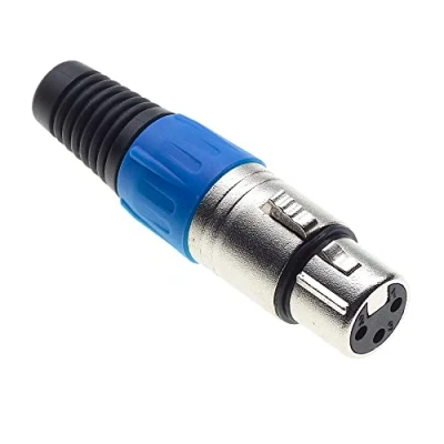 Abbildung von Keple 3 polige XLR Buchse, blau Buchse für Audio Mikrofon DMX Stecker, nicked Plated Adapter, Metallkonstruktion Stecker mit Kunststoffgehäuse