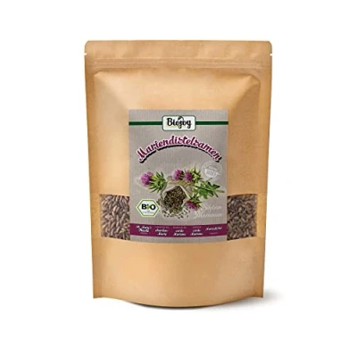 Abbildung von Biojoy BIO Mariendistelsamen ganz (1 kg), ideal für Mariendistel Tee (Silybum marianum)