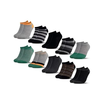 Abbildung von Occulto Jungen &amp; Mädchen Sneaker Socken 10er Pack (Modell: Mikl) Grün Grau 23 26