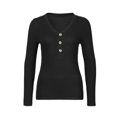 Abbildung von Lascana Langarm Langarmshirt, Damen, Größe: 36/38, Schwarz