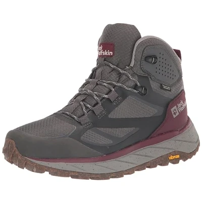 Abbildung von Jack Wolfskin Damen TERRAVENTURE Texapore MID W Wanderschuh, Dark Maroon, 43 EU