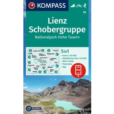 Abbildung von KOMPASS Wanderkarte 48 Lienz, Schobergruppe, Nationalpark Hohe Tauern 1:50.000: 5in1 mit Aktiv Guide, Detailkarten und Panorama inklusive ... in der App. Fahrradfahren. Skitouren.