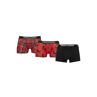 Abbildung von Urban Classics 3 PACK Panties, Herren, Größe: XL, Red plaid aop+moose aop+blk