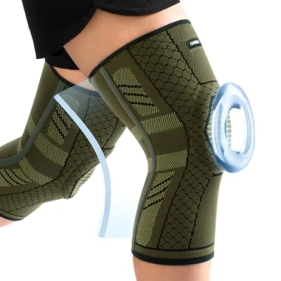 Abbildung von CAMBIVO 2 Stück Kniebandage mit PMMA Seitenstabilisatoren und Patella Pad, Komprimierte Kniebandage, Medizinischer für Laufen, Meniskusriss, Arthritis, Gelenkschmerzlinderung
