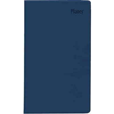 Abbildung von Zettler Taschenplaner 2025 blau, 9,5x16cm, Taschenkalender faltbar mit Kunststoffhülle, 1 Monat auf Seite, separates Adressheft, Wochenzählung, Mondphasen und deutsches Kalendarium