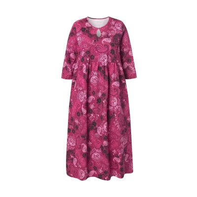 Abbildung von Ulla Popken Damen Jerseykleid, A Linie, V Ausschnitt, 3/4 arm Kleid, Schwarz, 46 48 EU