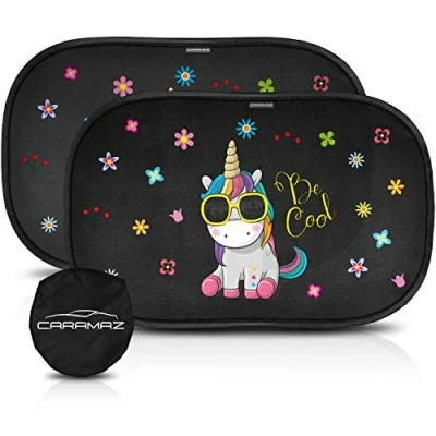 Abbildung von CARAMAZ Sonnenschutz Auto Baby mit UV Schutz Zertifiziert Opti Dark Saugnapf Seitenscheibe Autofenster Kinder Verdunklung 48x30cm, 2 Stück