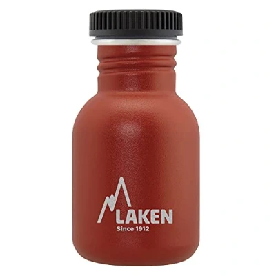 Abbildung von Laken Basic Steel flasche, Edelstahlflasche für Kinder und Erwachsene,Standard Mund Schraubverschluss, 0,35L Rot
