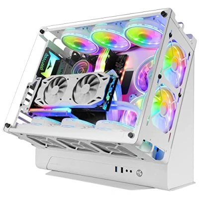 Abbildung von MarsGaming MCB Weiß, PC Gaming ATX XL Gehäuse, Custom Premium Edition, Modularer Zweikammer Aufbau, MCBW