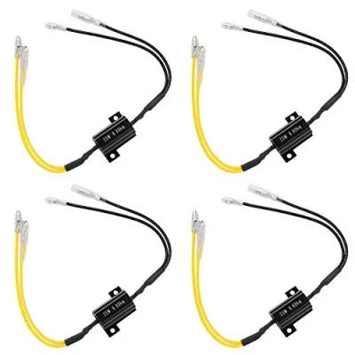 Abbildung von Kinstecks ​​4 STÜCKE 25W 6.8Ohm LED Lastwiderstände Blinker Adapter Flash Fix Fehler für Kennzeichenbeleuchtung DRL Gelb Schwarz