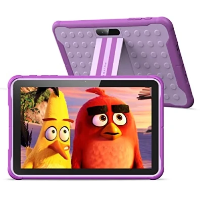 Abbildung von PRITOM 10 Inch Android 10.3G Phone Tablet, Child Lock, WiFi, 6000 mAh, Quad Core Processor, 2GB RAM, 32GB ROM, HD IPS Screen, for Children with Case (Purple)