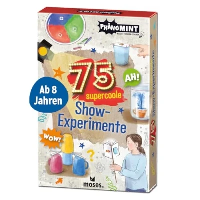 Abbildung von moses. PhänoMINT 75 supercoole Show Experimente, Wissenschaft als Zaubershow, naturwissenschaftliche Themen leicht erklärt, Kartenset für kleine Forscher ab 8 Jahren