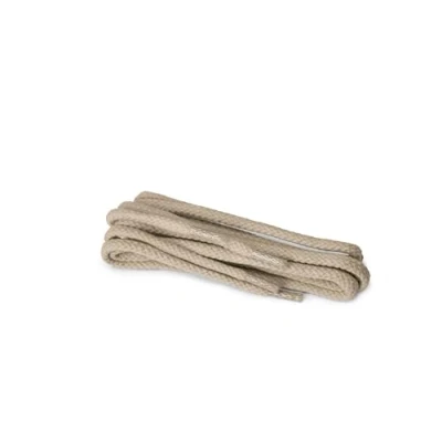 Abbildung von Kaps 1 Paar Hochwertige Runde Schnürsenkel, strapazierfähige Schuhbänder aus 100% Baumwolle (75 cm 4 bis 5 Ösen / 36 hellbeige)