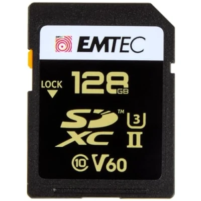 Abbildung von Emtec SpeedIN Pro+ SD Speicherkarte 128GB, SDXC UHS II U3 V60, Full HD, 3D, 4K, 8K UHD, Lesegeschwindigkeit bis zu 300MB/s und Schreibgeschwindigkeit 160MB/s
