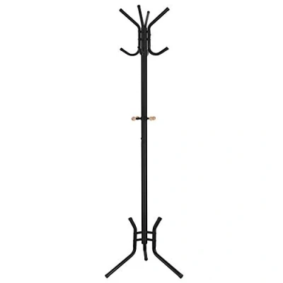 Abbildung von SONGMICS Garderobenständer, Kleiderständer, 49 x 176 cm, 12 Haken, für Mäntel, Hüte, Taschen, Metall, schwarz RCR17B