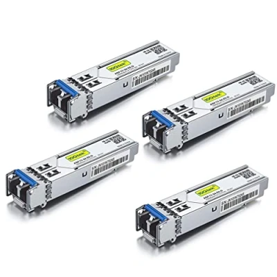 Abbildung von [4 Stück] 1G SFP LX Singlemode Mini Gbic Modul, 1000Base LC Transceiver Kompatibel für Cisco GLC LH SMD, Meraki, Ubiquiti UniFi UF SM 1G, Mikrotik, Netgear, D Link, TP Zyxel, Open Switch