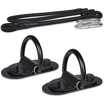 Abbildung von Meister Double End Speed Bag D Ring Anker Kit Boden und Deckenhalterungen mit Spanngummis Karabinern