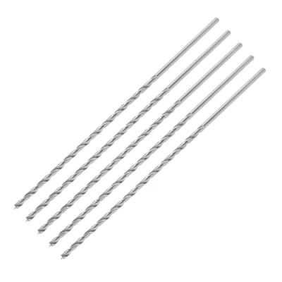 Abbildung von ENT 50444 Holzspiralbohrer Ø 4 mm im 5er Pack, extra lang 200 mm, HSS G, mit Zentrierspitze und Vorschneider, NL 135, Schaft zylindrisch