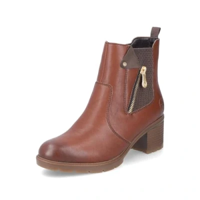 Abbildung von Rieker Damen Chelsea Boots 77550, Frauen Stiefeletten,Winterstiefeletten,Winterschuhe,gefüttert,Stiefel,Bootee,Booties,braun (22),43 EU / 9 UK