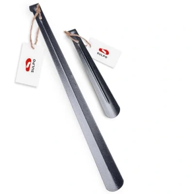 Abbildung von SULPO 2er Pack 26cm &amp; 66cm Stabil Schuhlöffel aus Edelstahl Lang Mittel Metall mit Aufhängeloch Schuhanzieher Shoe Horn