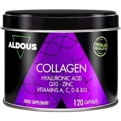 Abbildung von Kollagen + Hyaluronsäure Coenzym Q10 Vitamine und B12 Zink 120 Tage Maximaldosis Fortschrittliche Formel für Starke Gelenke, Straffe Haut Energie Hydrolysiertes