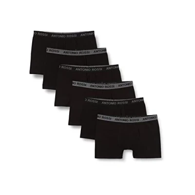 Abbildung von ANTONIO ROSSI (3/6er Pack) Boxershorts Herren Unterhosen Männer Multipack mit Elastischem Bund Baumwollreich, Bequeme Herrenunterwäsche, Schwarz, Grau (6er Pack), S