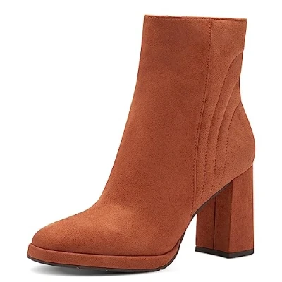 Abbildung von MARCO TOZZI Damen Stiefeletten mit Absatz Elegant Blockabsatz, Orange (Rust), 38