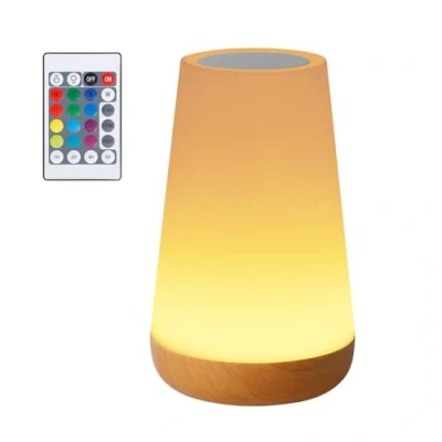 Abbildung von Romon Nachttischlampe, Nachtlicht Touch Dimmbar mit 3 Modi und 13 Farben, LED Tischlampe USB Aufladbar Fernbedienung, Kinder Nachtlampe Timing Funktion für Schlafzimmer Wohnzimmer, Hellbraun