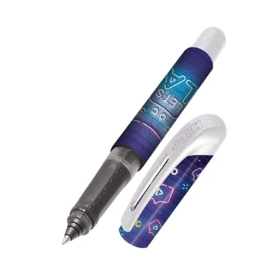 Abbildung von ONLINE Tintenpatronen Rollerball College Let&#039;s Play, für Rechtshänder und Linkshänder, ergonomisches Griffstück, Roller Ball, Standard Tintenpatronen, inkl. Kombipatrone blau, 1 Stück (1er Pack)