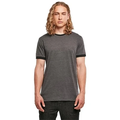 Abbildung von Build Your Brand Herren BB022 Ringer Tee T Shirt, Charcoal/Black, XL