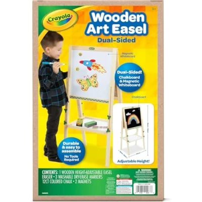 Abbildung von CRAYOLA Doppelseitige Holztafel, doppelseitig, schwarz und weiß, magnetisch, für Kreide Marker, Kinder ab 3 Jahren, 04 2967