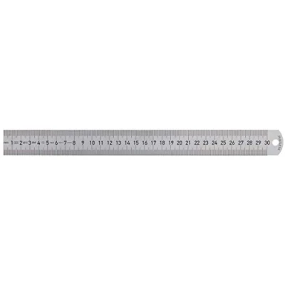 Abbildung von Connex Maßstab Stahl 300 mm Länge Metrische Skala Langlebig &amp; Robust Mit Aufhängeloch Für Haus, Hobby Werkstatt / Stahlmaßstab Stahllineal Messwerkzeug COX70030, Schwarz