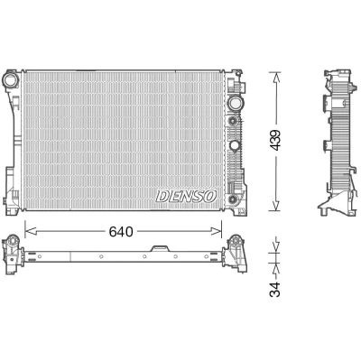 Abbildung von DENSO DRM17048 Kühler, Motorkühlung 640 457 34 MERCEDES BENZ: C Class T modell, E Saloon, Saloon