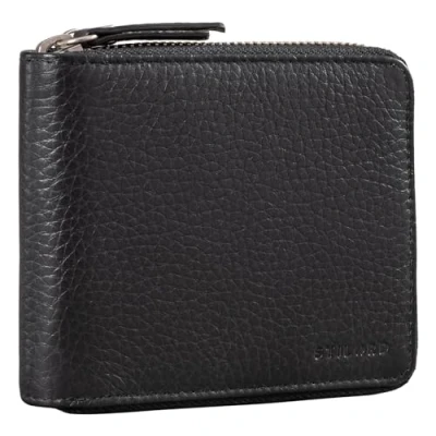 Abbildung von STILORD &#039;Amy&#039; RFID Geldbörse Leder Geldbeutel Geldtasche Portemonnaie NFC Schutz Ledergeldbörse mit Reißverschluss in Geschenkbox Vintage Echtleder, Farbe:schwarz