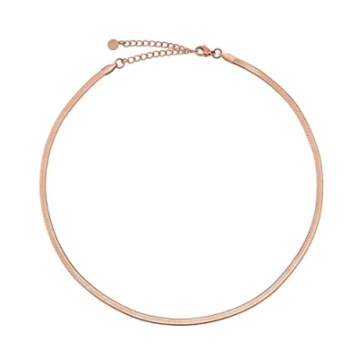 Abbildung von GD GOOD.designs Schlangenkette Rosegold flache Rosekette ohne Anhänger I Edelstahl Choker Rose 3mm breit Wasserfest
