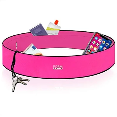 Abbildung von Formbelt Laufgürtel für Handy Smartphone iPhone 12 X XS XR 11SE 2020 7+ Plus Samsung Galaxy A31 A21s S9 S10 Edge Hüfttasche Sport Fitness Wandern Walking Bauchtasche zum Laufen (pink, XL)
