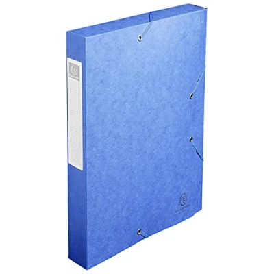 Abbildung von Exacompta 14005H 10er Pack Premium Sammelboxen mit Gummizug 40 mm breit aus extra starkem Colorspan Karton Rückenschild für DIN A4 Archivbox Heftbox Dokumentenbox Zeichenbox Sammelmappe blau