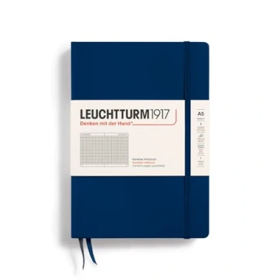 Abbildung von LEUCHTTURM1917 342923 Notizbuch Medium (A5), Hardcover, 251 nummerierte Seiten, Marine, kariert