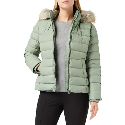 Abbildung von Tommy Jeans Damen Daunenjacke Basic Winter, Grün (Dusty Sage), S