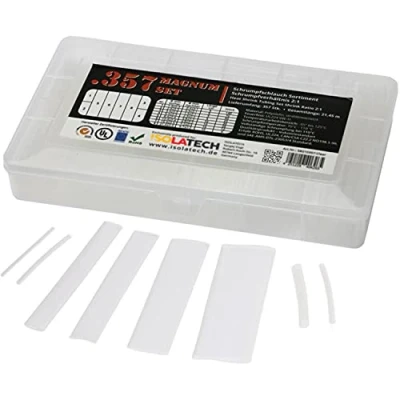 Abbildung von ISOLATECH 357 tlg Magnum Schrumpfschlauch unbeschriftet Transparent Set Box Klar 2:1 ohne Kleber