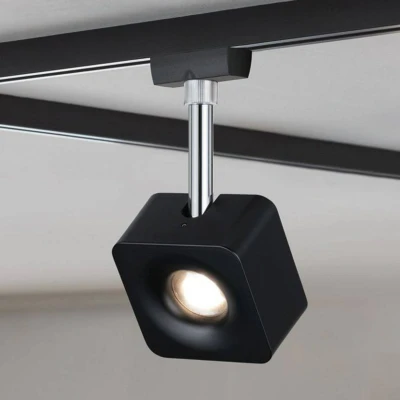 Abbildung von Paulmann Schienensystem Leuchten »URail Schienenspot Cube 589,1lm 8W 4000K 230V Schwarz matt, Chrom«, (1 tlg.), Einzelspot, dimmbar